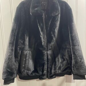 INC International Concepts Plush Black Teddy Jacket - free shipping